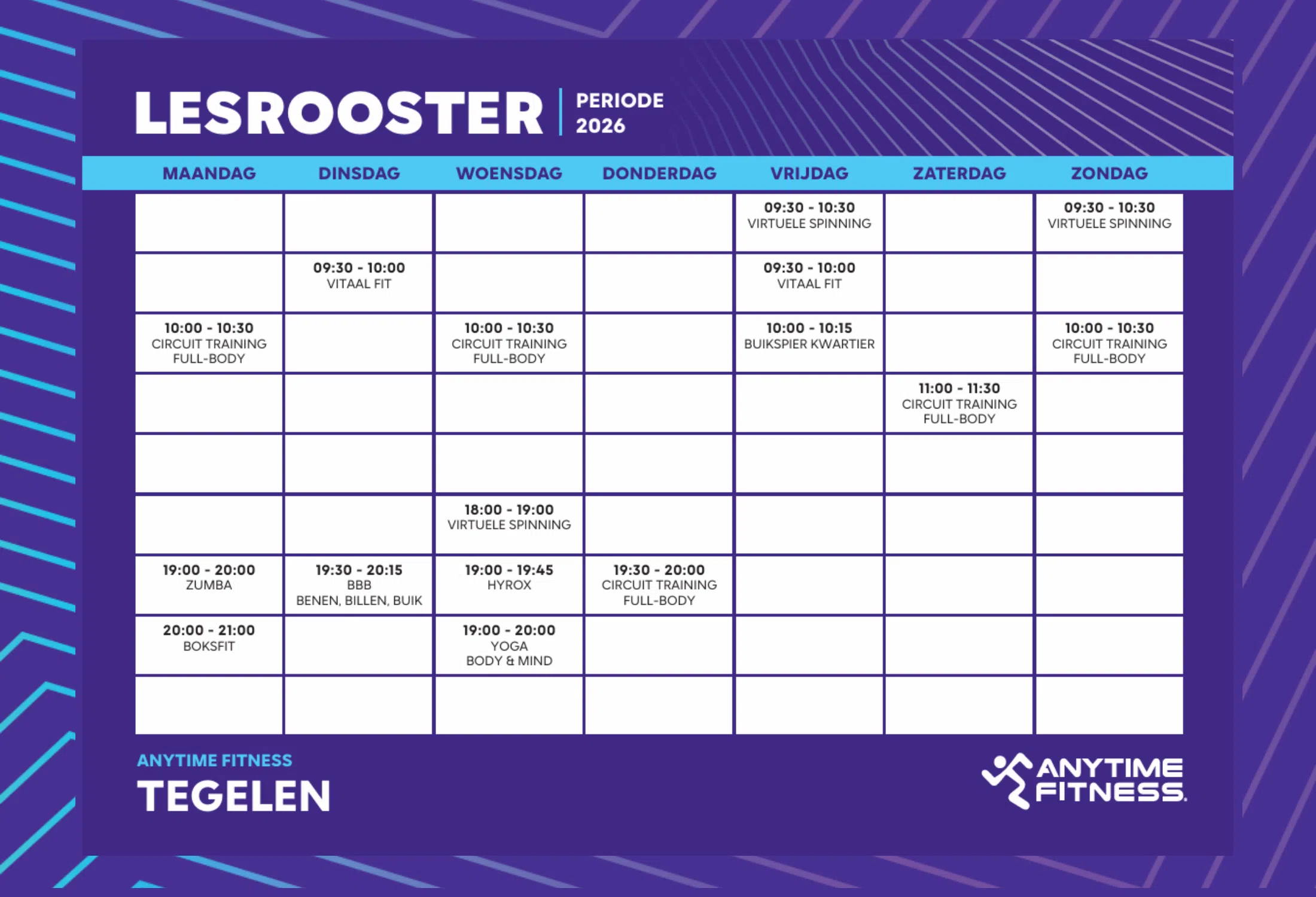 Group lesson schedule